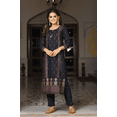 thumbnail image 3 of DWEEP SARA BLUE GOLD PRINTED KURTA SET, M/38, 3 of 7