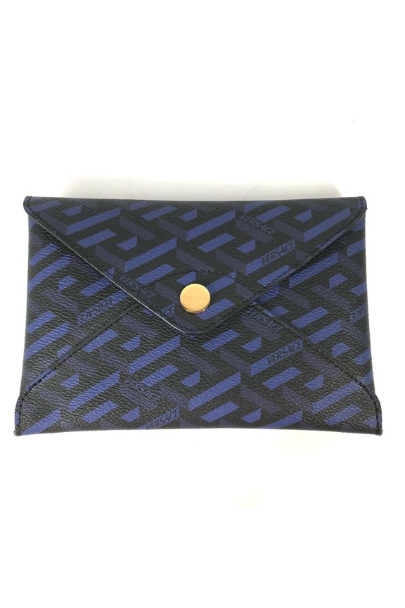 Pre-Owned Versace clutch bag bag Pouch blue Black (Good)