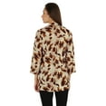 thumbnail image 5 of Bimba Button Down Tunic Casual Printed 3/4th Sleeves Loose Fit Rayon Tunic Long Shirt Top For Women, 5 of 7