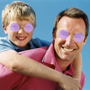 Skeleteen Purple Round Hippie Glasses - Purple 60s Style Hipster Circle Sunglasses - 1 Pair