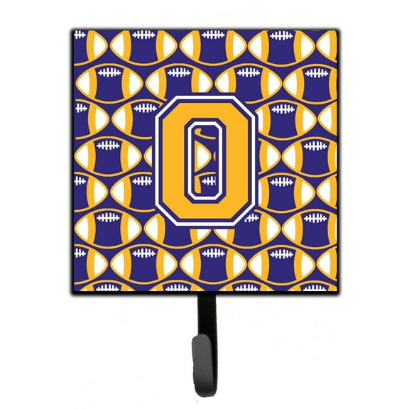 Letter O Football Purple and Gold Leash or Key Holder