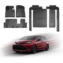 Floor Mat 3 Rows Liner Fit for Toyota Sienna 8 Seat 2021-2024 2025，TPE All Weather Custom Floor Liner for Sienna Accessories 2025 2024 2023 2022 2021 1st, 2nd and 3rd Row（8 Passenger Model）