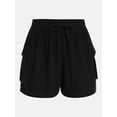thumbnail image 6 of Time and Tru Women's Double Cloth Cargo Shorts, Sizes XS-XXXL, 6 of 6