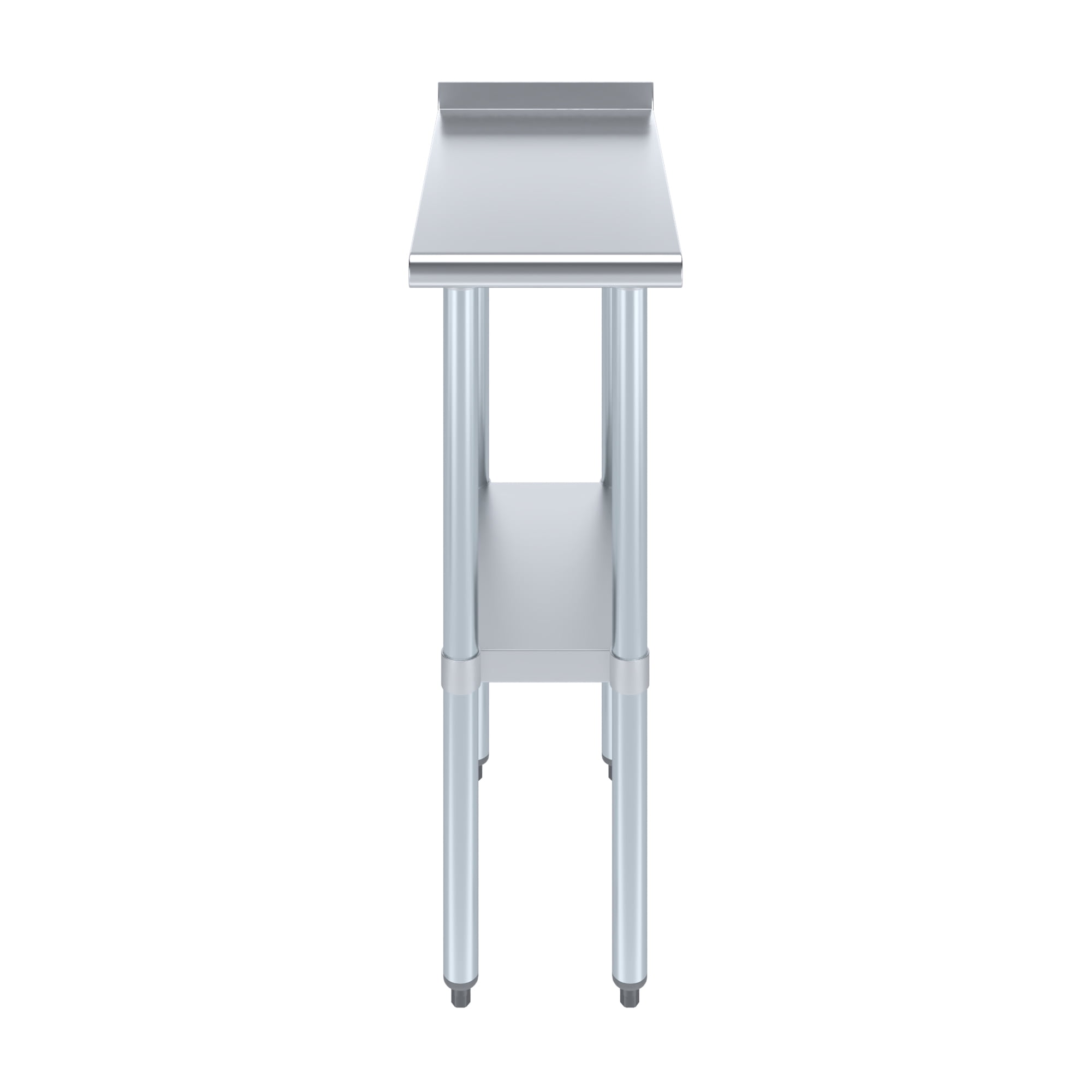 AmGood 24 in. x 12 in. Stainless Steel Work Table, Narrow Filler Table with 1.5 in. Backsplash for Commercial Kitchens