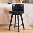 thumbnail image 2 of TEWLOSS Counter Height Bar Stools, 27.5in Swivel PU Leather Bar Chairs with Curved Back for Kitchen Island, Black, 2 of 7