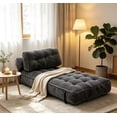 thumbnail image 2 of UHOMEPRO Convertible Sleeper Chair, Folding Sofa Bed with Headrest, Lumbar Pillow, High-Density Foam, Portable Floor Sofa for Living Room Bedroom, Grey, 2 of 6