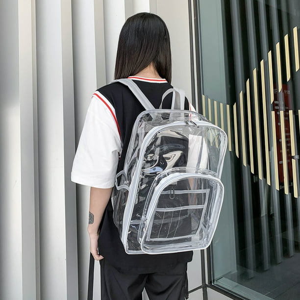 Bolsa Moda Mujer Mochila transparente Estudiantes Estilo preppy Mochilas grandes Gris JShteea Para Estrenar Walmart en linea