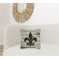 thumbnail image 3 of Tan Black Fleur De Lis Down Filled Throw Pillow, 3 of 3