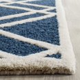 thumbnail image 4 of Safavieh Cambridge Collection CAM142G Handmade Moroccan Geometric Navy Blue and Ivory Premium Wool Square Area Rug (8' Square), 4 of 4