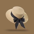 thumbnail image 6 of SGMVNU Sun Hats for Women, Fashion Back Bowknot Wide Brim Retro Flat Top Panama Boater Straw Hats Vacation Beach Hat Packable, One Size, Coffee, 6 of 6