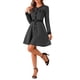 thumbnail image 4 of Vestido A-Line Elegante de Cuello Redondo con Botones para Mujeres INSPIRE CHIC en Cuadros Houndstooth Color Gris Oscuro, 4 of 6