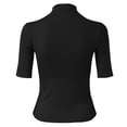 thumbnail image 5 of WTXUE Base Layers Elbow-Length, Crew Neck Women's Slim Underlay T Shirt Medium Sleeve Versatile Top Solid | Casual for Women Black L, 5 of 5