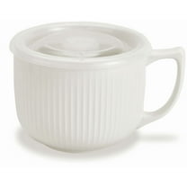 BVIEAKD Ceramic Soup Bowl with Handle 32oz – Microwave Ramen Bowl with Lid, Soup Mugs & Cups for Cereal, Oatmeal, Ramen, Instant Noodle, Soup Container with Lid - (White)