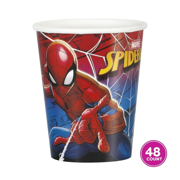 Spiderman Birthday Party Paper Cups 9oz 48ct Spiderman Party Supplies Walmart Com Walmart Com