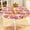 Red, variant on Round Fitted Tablecloth with Elastic Edge, 100% Waterproof Oil Proof Plastic Table Cover, Vinyl Flannel Backed Tablecloth Fits 36"-44" Round Tables for Dinner, Outdoor, Picnic, Red Daisy