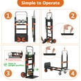 thumbnail image 5 of 3 in 1 Folding Hand Truck, Portable Heavy Duty Dolly Cart with 4 Rubber Wheels, Utility Cart Telescopic Handle Moving Dolly 500 lbs, 5 of 7