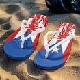thumbnail image 3 of Chririnla Women's American Flag Print Flip Flops Casual Arch Support Lightweight Soft Footbed Slides Sandals Palm Tree Print Non-Slip Quick Dry Slip On Vacation Beach Slides Sandal, 3 of 7