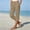 Khaki, variant on Women's Elastic Waist 3/4 Capri Harem Pants with Pockets Casual Loose Solid Yoga Trousers