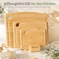 thumbnail image 4 of Astercook 4-Piece Bamboo Cutting Board Set with Holder, Natural Wood Cutting Boards with Juice Grooves and Easy-Grip Handles, Kitchen Chopping Boards for Prep and Serving, 4 of 9