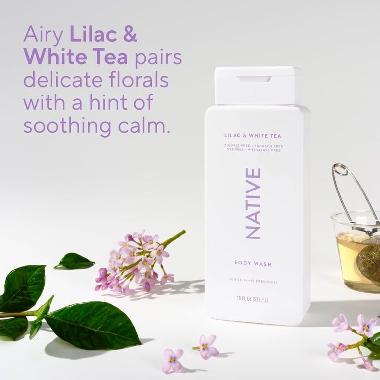 Native Body Wash, Lilac & White Tea, Sulfate Free, for Women & Men