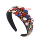 thumbnail image 2 of Diadema barroca adornada con cristales, bandas anchas de terciopelo enjoyadas, ropa brillante para fiesta de bodas, 2 of 5