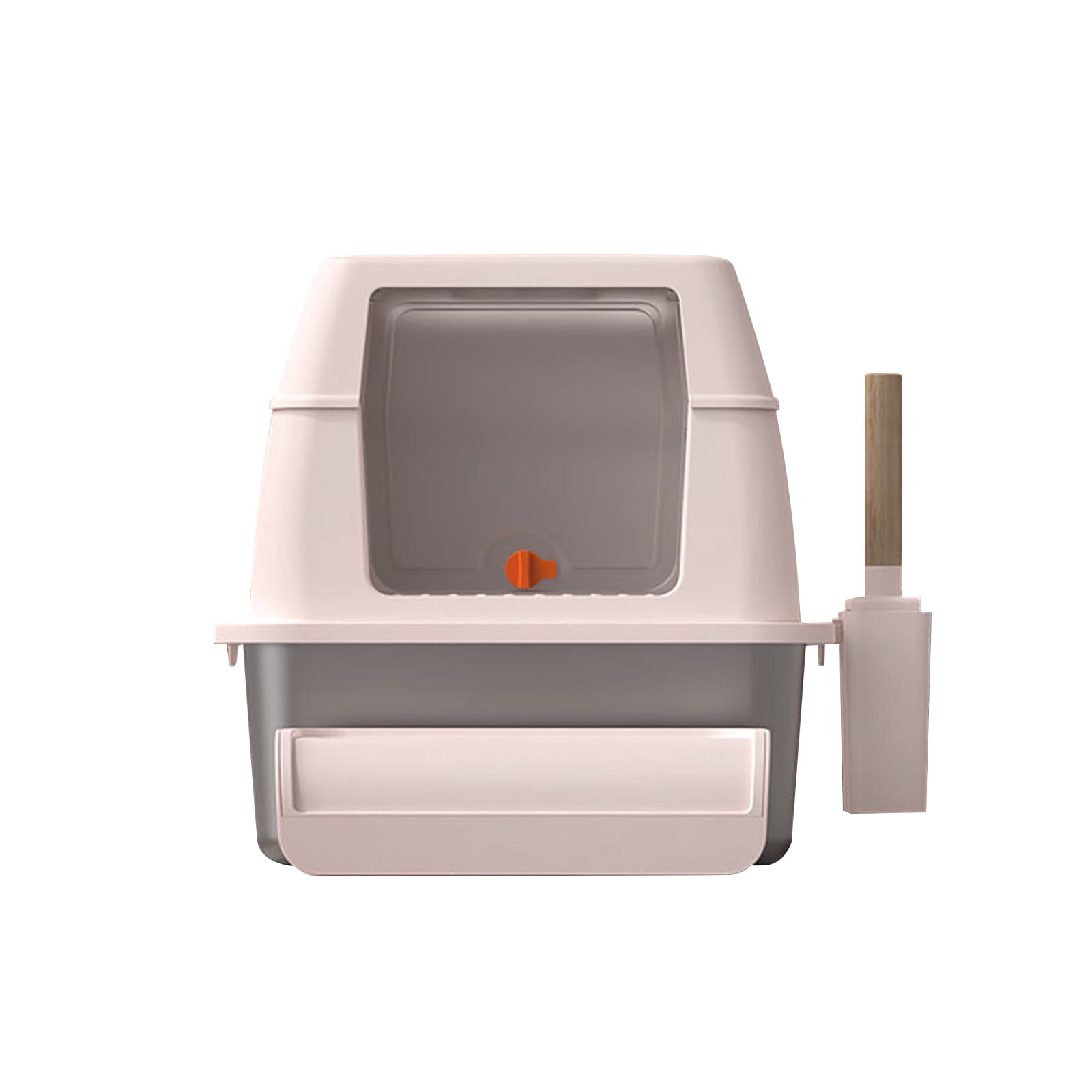 Stainless Steel Litter Box with Lid, Fully Enclosed Metal Cat Litter Box with Scooper, Leak-Proof, Clumping Litter for Large, Multi-Cats