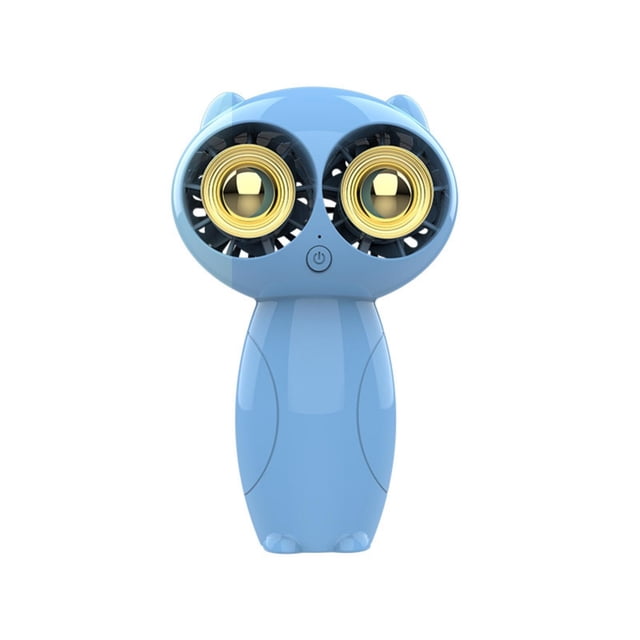 Ventilador portátil Owl, mini ventilador USB recargable con pantalla digital – 3 velocidades para escritorio, oficina, exteriores, transporte y camping – Mango ergonómico de ABS
