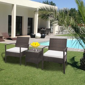 Costway 4 Pc Rattan Patio Furniture Set Garden Lawn Sofa With