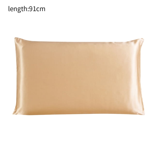 Funda de almohada de seda de morera Funda de almohada transpirable de 2 lados Funda de almohada de color sólido para la piel del cabello, Champán, 51x91cm kenally HA003379-35
