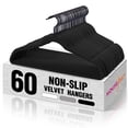 thumbnail image 1 of Colgador de fieltro antideslizante Velvet Hangers HOUSE DAY, color negro, paquete de 60, 1 of 8