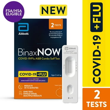 BinaxNOW™ COVID-19/Flu A&B Combo Self-Test with Fast, Reliable Results in 15 Minutes, 2 Count Pack