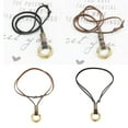 thumbnail image 3 of Chaîne en Cordon de Cuir Ajustable Homme Vintage Pendentif Réglable Homme Collier à Deux Cercles Noir, 3 of 9