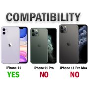 Case for iPhone 11, Nakedcellphone [Bright Orange] Slim Ribbed Hard Shell Cover [with Kickstand] for Apple iPhone 11 (2019, 6.1 Model)
