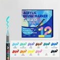 thumbnail image 5 of Acrylic Paint Markers,Acrylic Brush Markers Paint Pens, No Bleed Paint markers for Fabric,Wood,Rocks,Canvas Painting,Glass,Ceramic,Art Craft Supplies(12 Colors), 5 of 9