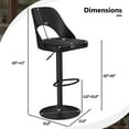 thumbnail image 3 of Gymax Bar Stools Set of 4 w/Enlarged PU Leather Seat Footrest Swivel Bar Chairs Black, 3 of 10