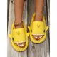 thumbnail image 4 of Preppy Light Grey Slippers For Women, Cartoon Shark Design Slides, 4 of 4