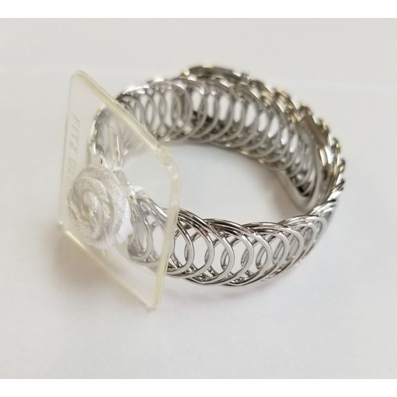 Floral Corsage Bracelet - Harmony Flower Cuff - Silver