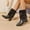 Black, variant on Winter Fashion Ankle Boots Slip On Faux Lined Comfort Casual Booties For Ladies With Durable Sole