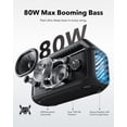 thumbnail image 2 of soundcore Boom 2 de Anker, altavoz para exteriores, 80 W, subwoofer, BassUp 2.0, tiempo de reproducción 24 h, resistente al agua IPX7, flotante, luces RGB, USB-C, ecualizador personalizado, Bluetooth, 2 of 5