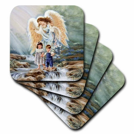 

3dRose Guardian Angel Soft Coasters set of 4