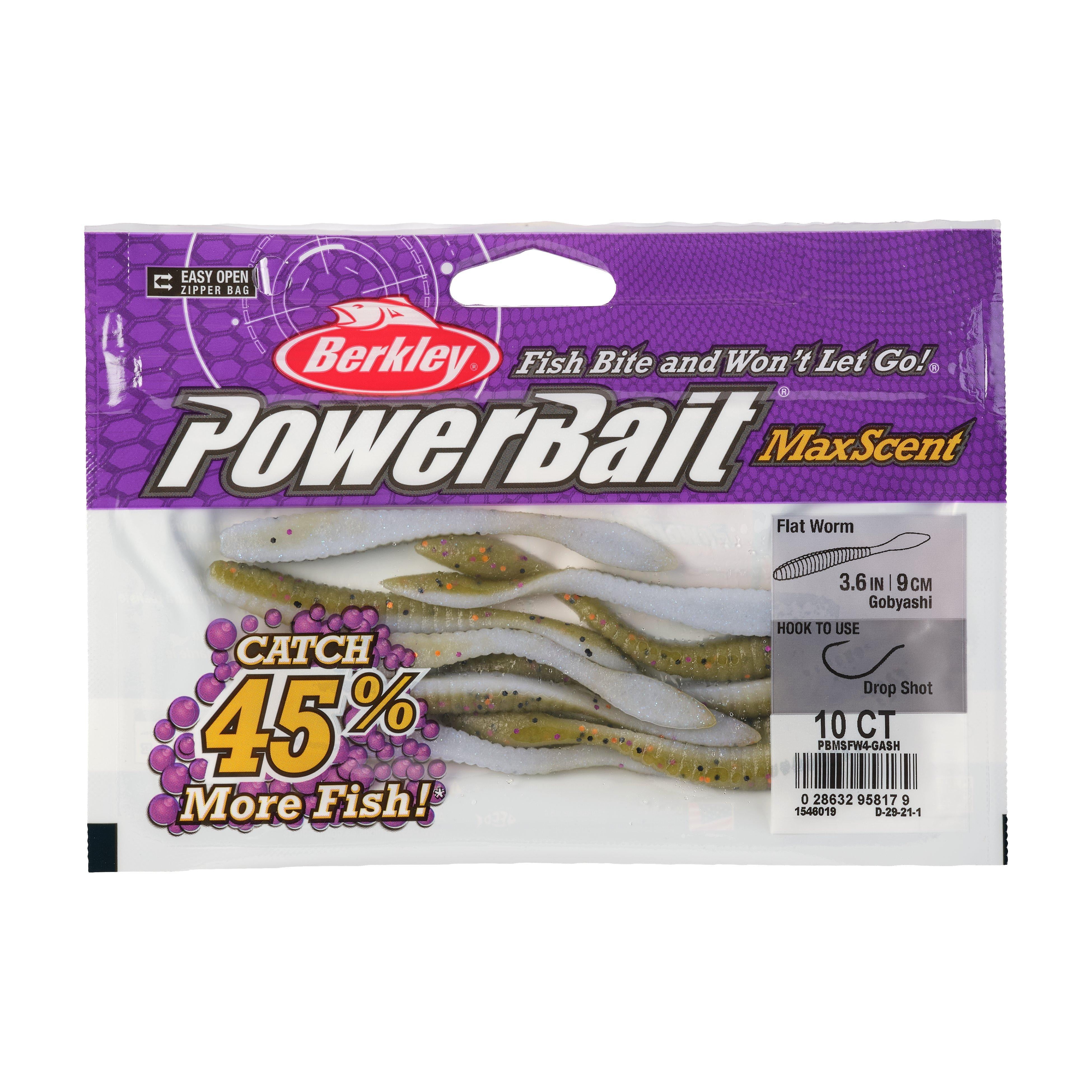 Berkley PowerBait MaxScent Flat Worm 3.6in Gobyashi Fishing Bait
