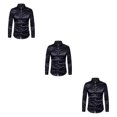 thumbnail image 2 of Minnieouse Camisa transpirable para hombre Satén con mangas largas - Trabajo Boda o hogar Camisa para hombre Manga larga formal Grande negro L Type1 NO1, 2 of 6
