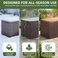 thumbnail image 7 of Dextrus 240 Gallon XXL Deck Box, Weatherproof Resin Outdoor Storage with Lock, 3-Person Bench for Patio, Garden, Pool, Dark Brown, 7 of 7