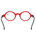 thumbnail image 4 of Red Classic Oval Round Reading Glasses For Women and Men, Spring Hinge Readers +4.00, 4 of 5
