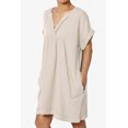 thumbnail image 3 of Robe Mini Babydoll en Gaze de Coton à Manches Courtes Col en V Décontractée pour Femmes, 3 of 7