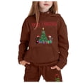 thumbnail image 2 of Gunia Toddler Christmas Outfit Girl Kids Sweatsuits Christmas Reindeer Hoodie Set Children Two Piece Set Long Sleeved Hoodie And Sweatpants Outfits For Girls,Brown 10-11 Years, 2 of 3