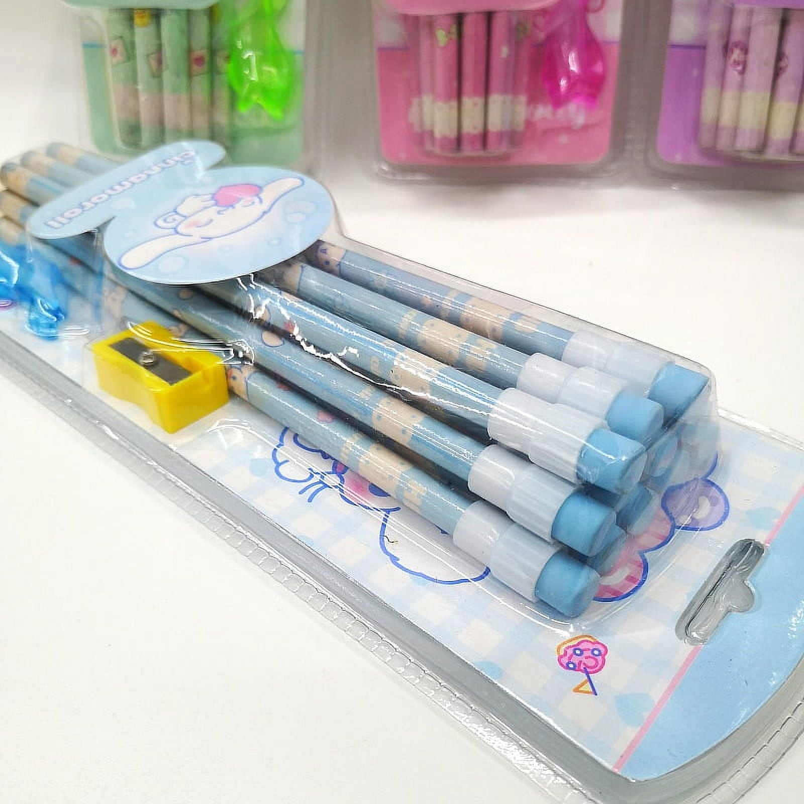4X Sanrio Hello Kitty Pencils Shiny Pearl Pastel Cute Colors School Wooden  Gift
