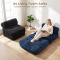 thumbnail image 6 of Neche Single Corduroy Convertible Sleeper Sofa - Folding, Pillow Included, Back Support, Portable for Living Room & Bedroom, Navy, 6 of 13