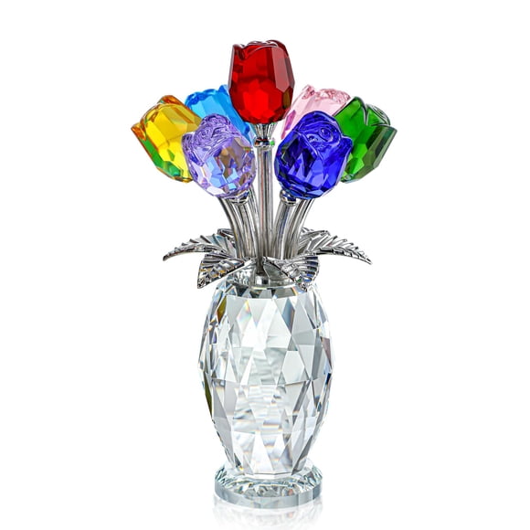 Figura de rosas de cristal H&D HYALINE & DORA Colorful Rose