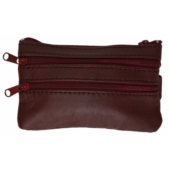 Genuine Soft Leather Change Purse with Zipped Closure